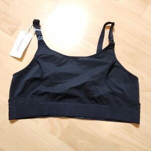 NWT MOMCOZY Hands Free Pumping Nursing 2 In 1 Black Bra No Wire Size Large